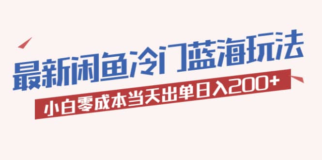 2023最新闲鱼冷门蓝海玩法，小白零成本当天出单日入200-阿戒项目库