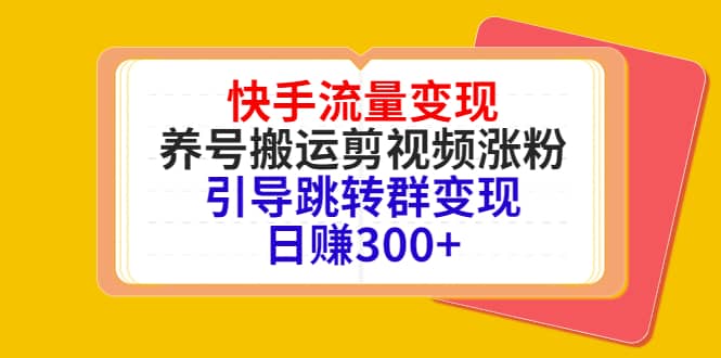 快手流量变现，养号搬运剪视频涨粉，引导跳转群变现日赚300-阿戒项目库