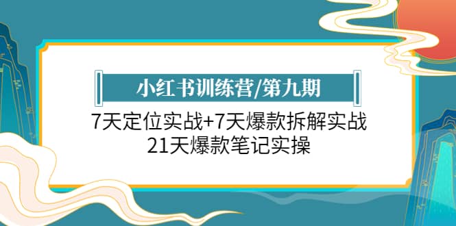 小红书训练营/第九期：7天定位实战 7天爆款拆解实战，21天爆款笔记实操-阿戒项目库