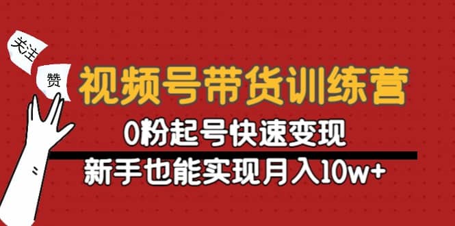 视频号带货训练营：0粉起号快速变现-阿戒项目库