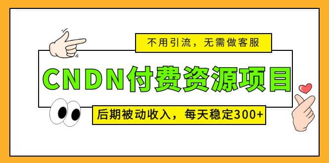 CNDN付费资源项目，不用引流，无需做客服，后期被动收入-阿戒项目库