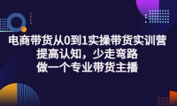 电商带货从0到1实操带货实训营:提高认知,少走弯路,做一个专业带货主播-阿戒项目库