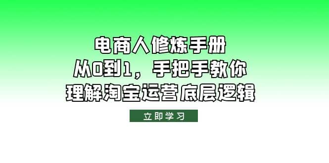 电商人修炼·手册，从0到1，手把手教你理解淘宝运营底层逻辑-阿戒项目库