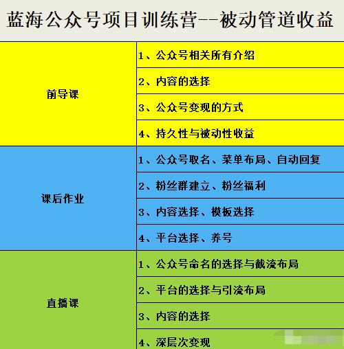 米辣微课·蓝海公众号项目训练营，手把手教你实操运营公众号和小程序变现-阿戒项目库