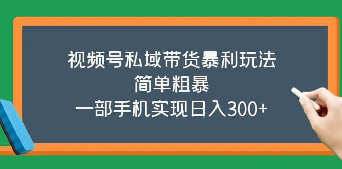 视频号私域带货暴利玩法，简单粗暴-阿戒项目库