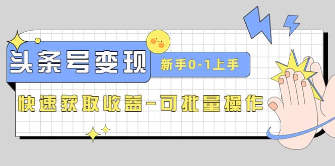 2023头条号实操变现课：新手0-1轻松上手，快速获取收益-可批量操作-阿戒项目库