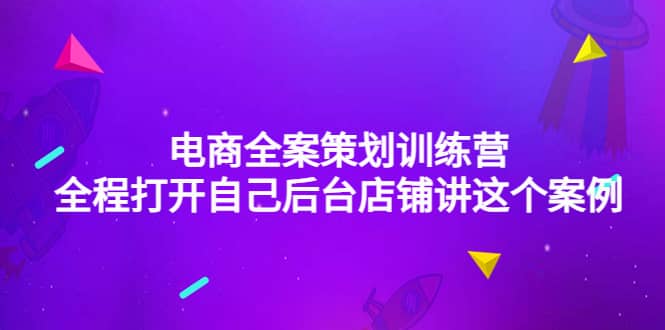 电商全案策划训练营：全程打开自己后台店铺讲这个案例（9节课时）-阿戒项目库