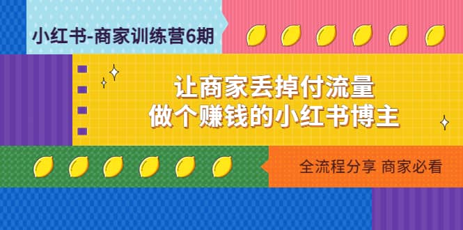 小红书-商家训练营12期：让商家丢掉付流量-阿戒项目库