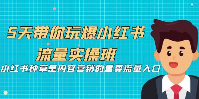 5天带你玩爆小红书流量实操班，小红书种草是内容营销的重要流量入口-阿戒项目库