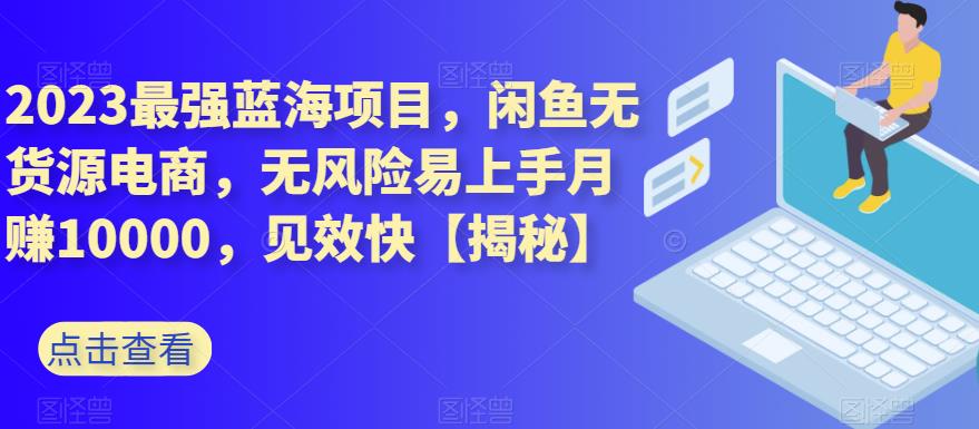 2023最强蓝海项目，闲鱼无货源电商，无风险易上手月赚10000，见效快【揭秘】-阿戒项目库