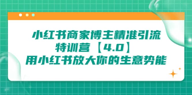 小红书商家 博主精准引流特训营【4.0】用小红书放大你的生意势能-阿戒项目库