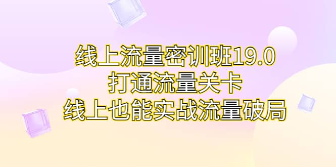 线上流量密训班19.0，打通流量关卡，线上也能实战流量破局-阿戒项目库