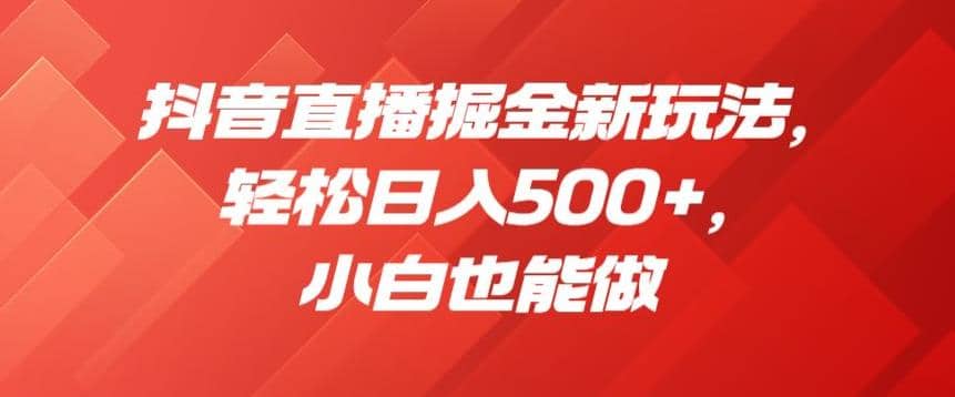 抖音直播掘金新玩法，轻松日入500 ，小白也能做【揭秘】-阿戒项目库