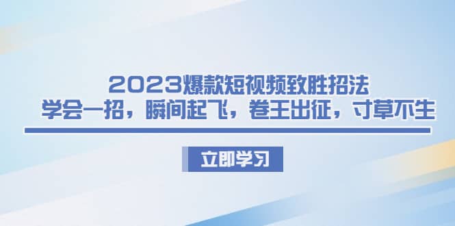 2023爆款短视频致胜招法，学会一招，瞬间起飞，卷王出征，寸草不生-阿戒项目库