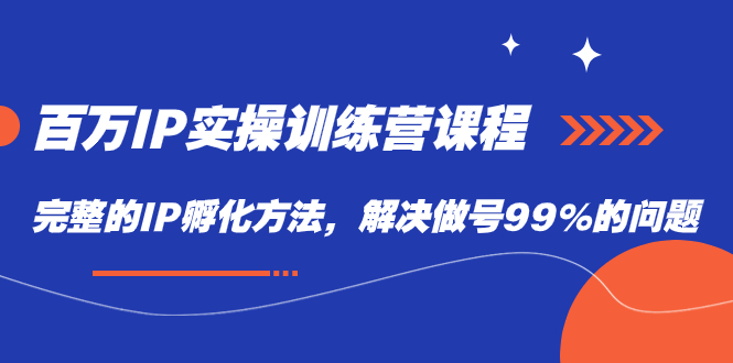 百万IP实战训练营课程，完整的IP孵化方法，解决做号99%的问题-阿戒项目库