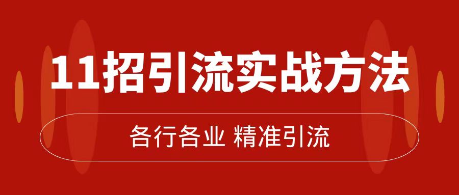 精准引流术：11招引流实战方法，让你私域流量加到爆（11节课完整版）-阿戒项目库