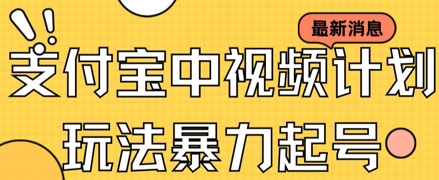 支付宝中视频玩法暴力起号影视起号有播放即可获得收益（带素材）-阿戒项目库