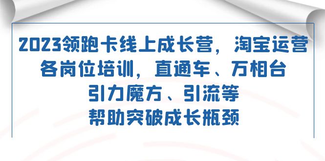 2023领跑·卡 线上成长营 淘宝运营各岗位培训 直通车 万相台 引力魔方 引流-阿戒项目库