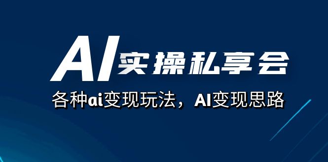 AI实操私享会，各种ai变现玩法，AI变现思路（67节课）-阿戒项目库