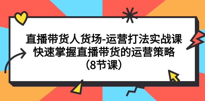 直播带货人货场-运营打法实战课：快速掌握直播带货的运营策略（8节课）-阿戒项目库