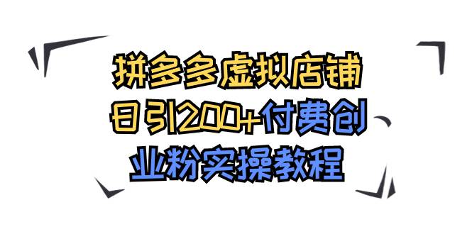 拼多多虚拟店铺日引200 付费创业粉实操教程-阿戒项目库