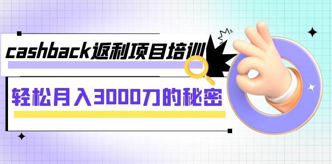 cashback返利项目培训：轻松月入3000刀的秘密（8节课）-阿戒项目库