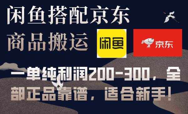 闲鱼搭配京东备份库搬运，一单纯利润200-300，全部正品靠谱，适合新手！-阿戒项目库