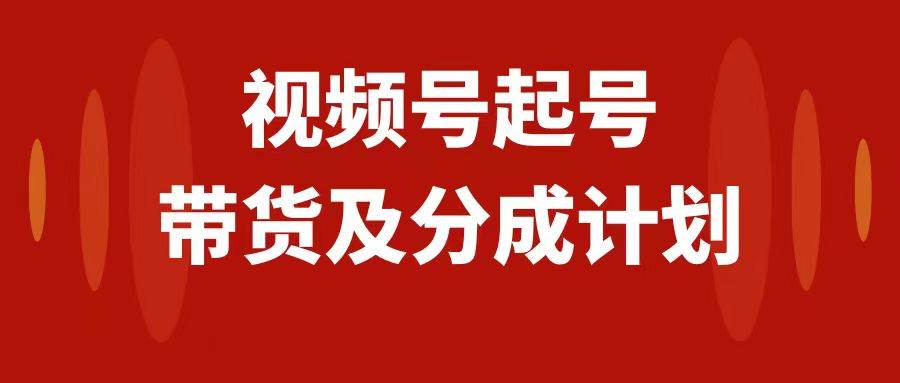 视频号快速起号，分成计划及带货，0-1起盘、运营、变现玩法，日入1000-阿戒项目库