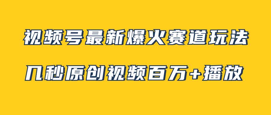 视频号最新爆火赛道玩法，几秒视频可达百万播放，小白即可操作（附素材）-阿戒项目库