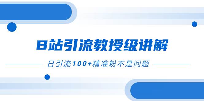 B站引流教授级讲解，细节满满，日引流100 精准粉不是问题-阿戒项目库