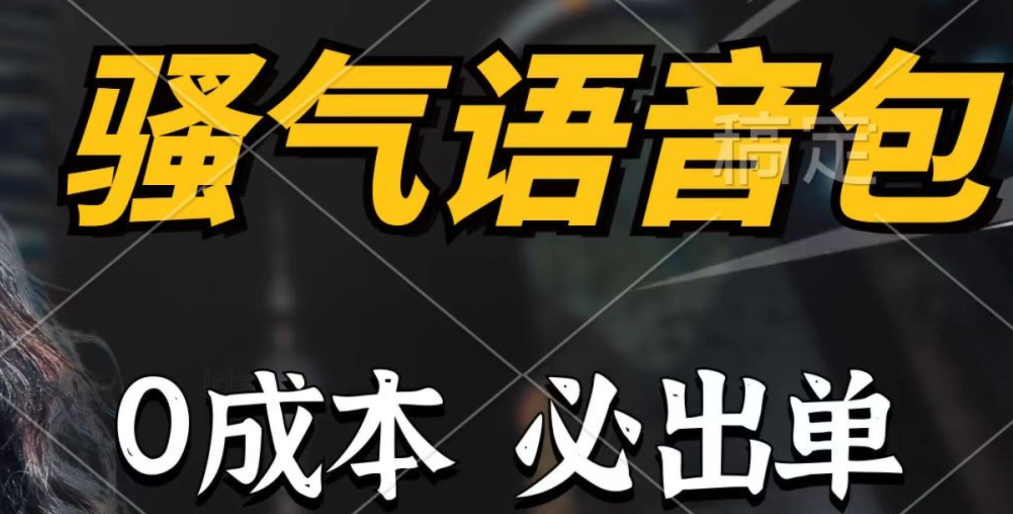 骚气语音包，0成本一天1000+，闭着眼也能出单，详细教程！-阿戒项目库