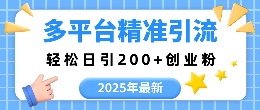 2025年最新多平台精准引流，轻松日引200+-阿戒项目库