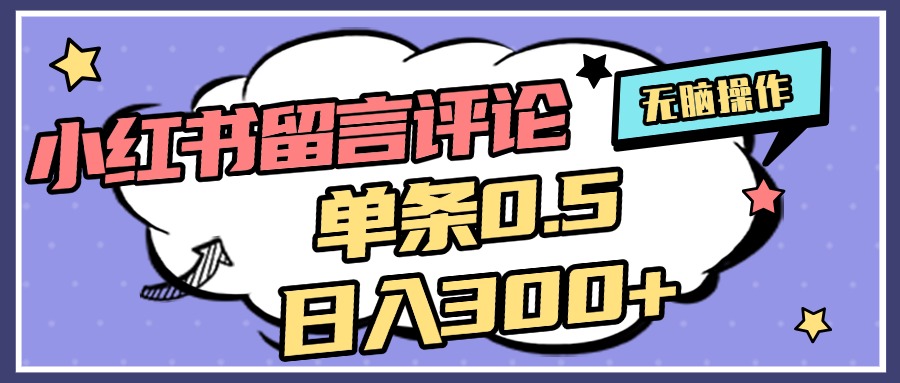 2025最新小红书评论单条0.5元，日入300＋，无上限，详细操作流程-阿戒项目库