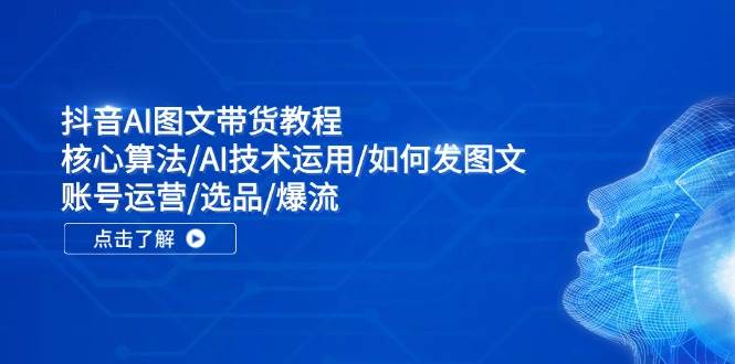 抖音AI图文带货教程：核心算法/AI技术运用/如何发图文/账号运营/选品/爆流-阿戒项目库