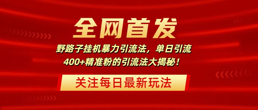 全网首发，野路子挂机暴力引流法，单日引流400+精准粉的引流法大揭秘！-阿戒项目库