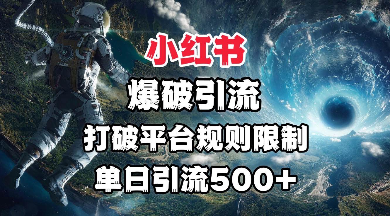 小红书爆破引流，打破平台的规则限制，单日引流500+精准粉-阿戒项目库