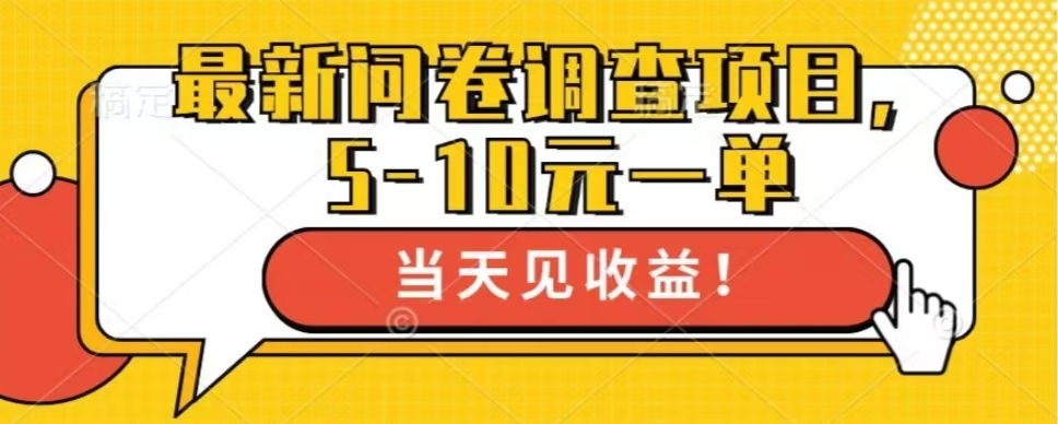 最新问卷调查项目，共12个平台，单日零撸100＋-阿戒项目库