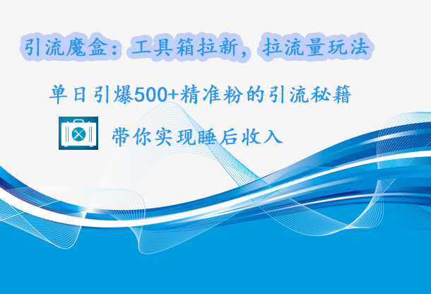 引流魔盒：工具箱拉新，拉流量玩法，单日引爆500+精准粉的引流秘籍，带你实现睡后收入-阿戒项目库