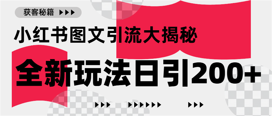 小红书图文引流，只需一张图片即可撬动百万流量，日引200+创业粉-阿戒项目库