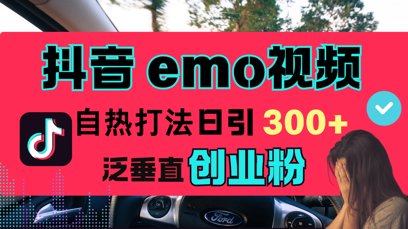 抖音“EMO视频”自热流打法，日引300+泛垂直创业粉-阿戒项目库