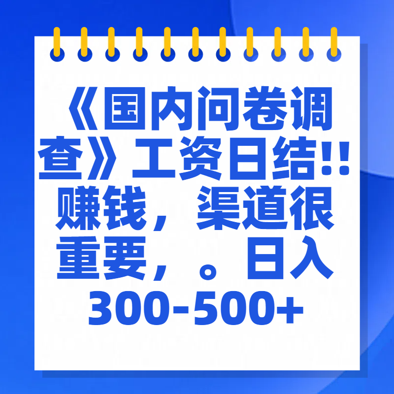 问卷调查答题，一个人在家也可以闷声发大财，小白一天2张，【揭秘】-阿戒项目库