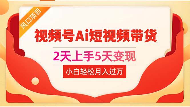 2天上手5天变现视频号Ai短视频带货0粉丝0基础小白轻松月入过万-阿戒项目库