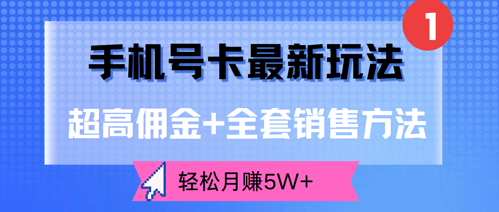 超高佣金+全套销售方法，手机号卡最新玩法，轻松月赚5W+-阿戒项目库