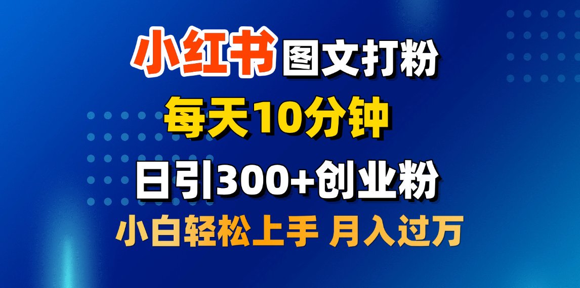 2月小红书图文打粉，每天10分钟，日引300+创业粉，小白轻松月入过万-阿戒项目库