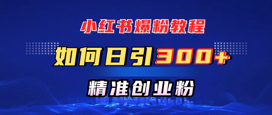 小红书爆粉教程，如何日引300+创业粉，快速实现精准变现！-阿戒项目库