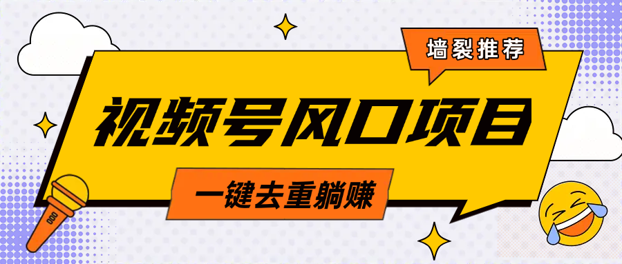 视频号风口蓝海项目，中老年人的流量密码，简单无脑，一键去重，轻松月入过万-阿戒项目库