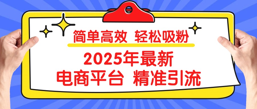 2025年最新电商平台精准引流 简单高效 轻松吸粉-阿戒项目库