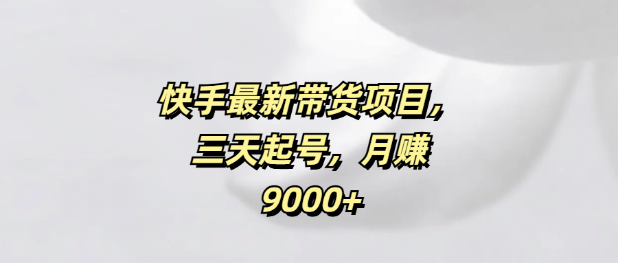 快手最新带货项目，三天起号，月赚9000+-阿戒项目库