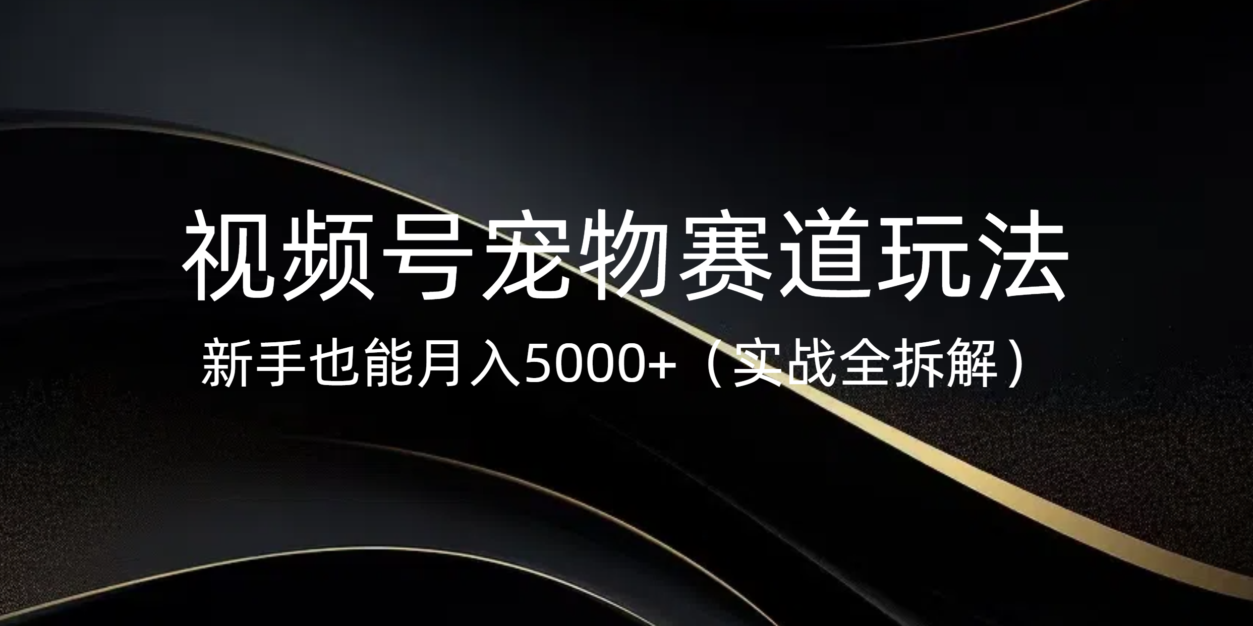 视频号宠物赛道玩法，新手也能月入5000+（实战全拆解）-阿戒项目库