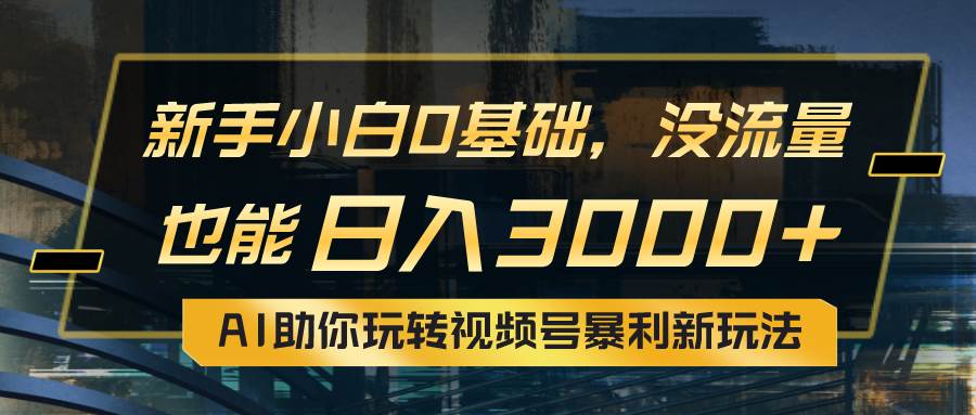 小白0基础，没流量也能日入3000+：AI助你玩转视频号暴利新玩法-阿戒项目库